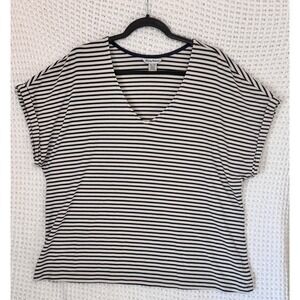 Tommy Bahama Striped Tencel Modal Blend V Neck Short Sleeve‎ Top XL